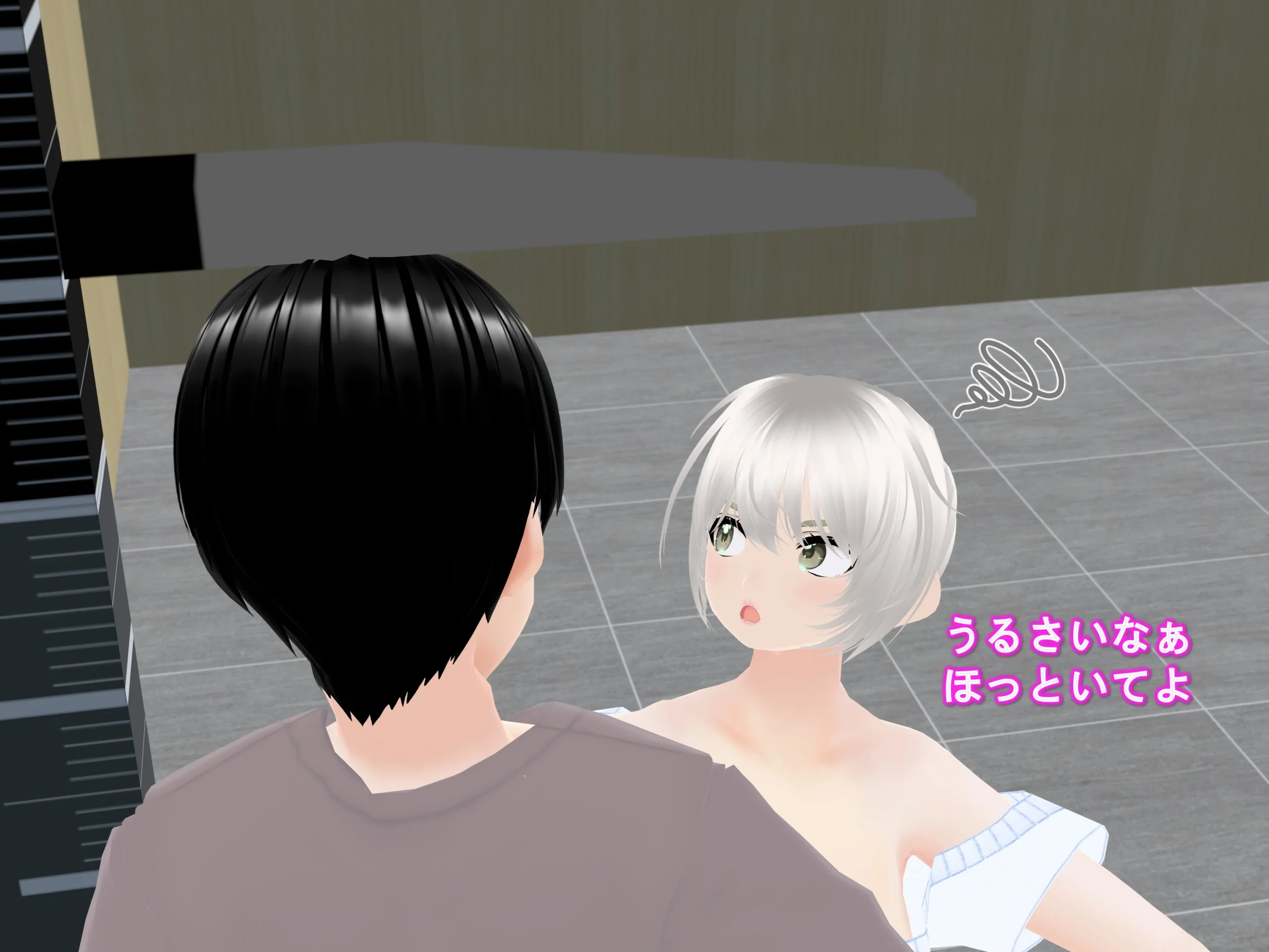 同人エロ漫画 女子だけデカく 男子を追い抜く 成長音〜測定バー編〜 サンプル8ページ目