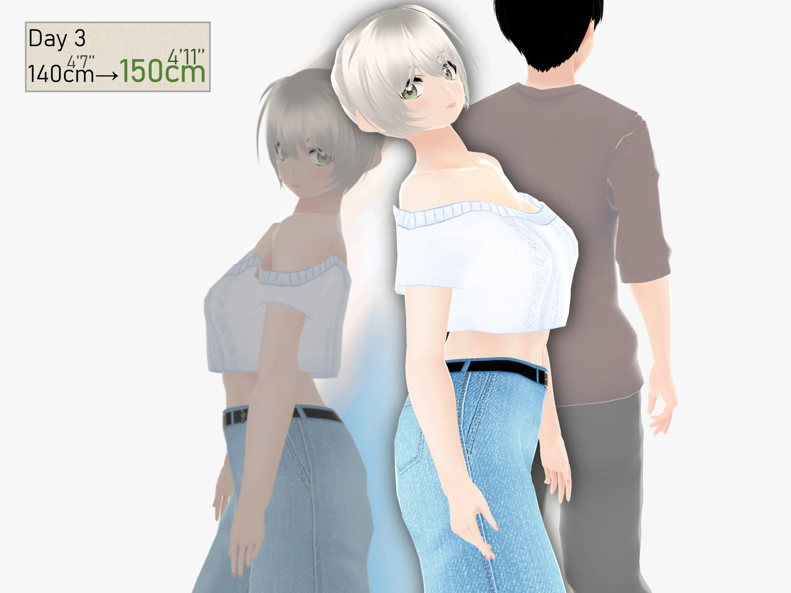 女子だけデカく 男子を追い抜く 成長音〜測定バー編〜 スレンダー・その他フェチ・ファンタジー サンプル25ページ目(女子成長クラブ)
