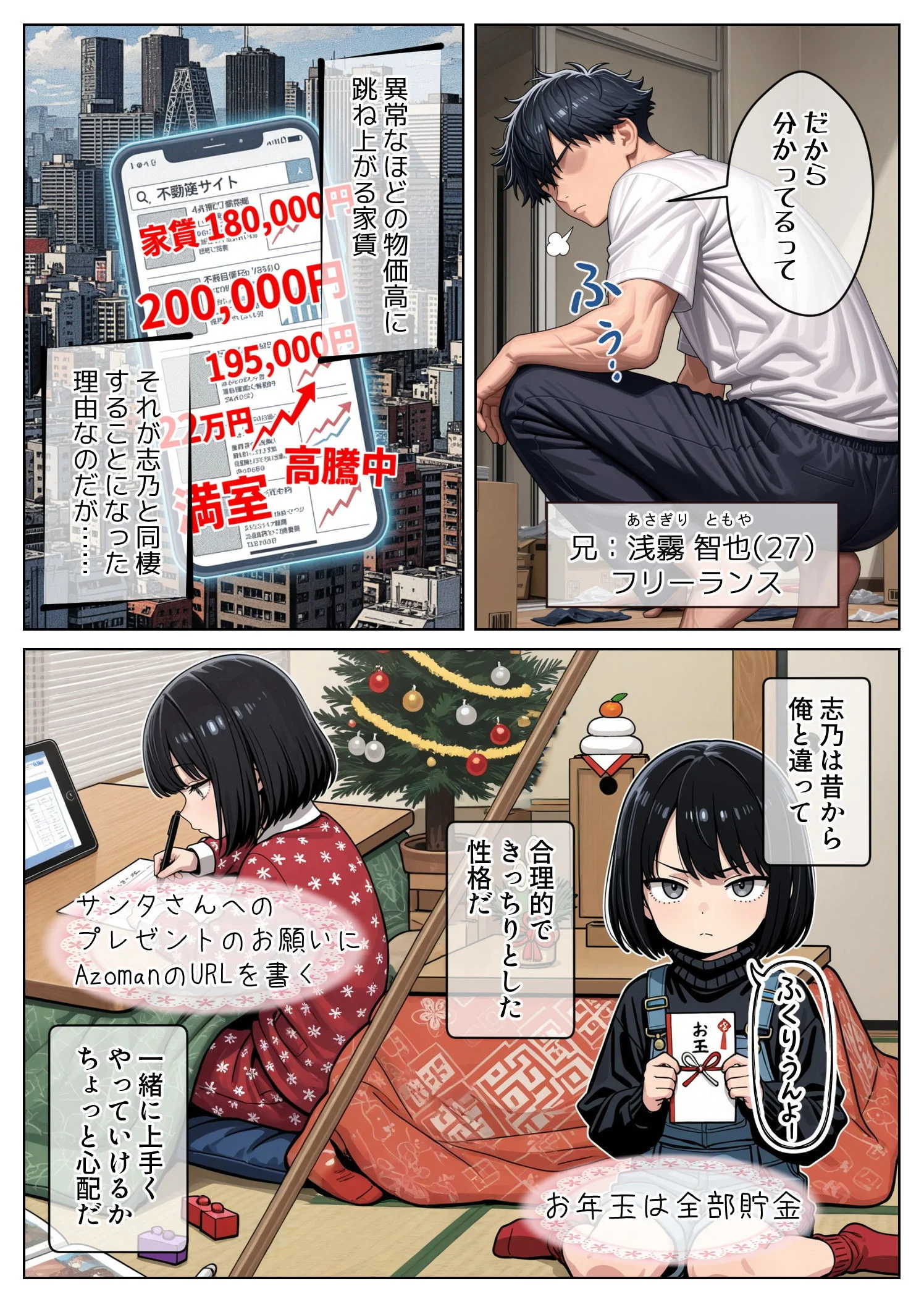 同人エロ漫画 クール系妹（26）との同棲生活 〜家賃高騰につき、一線を超えるのは合理的な判断です。〜 サンプル2ページ目