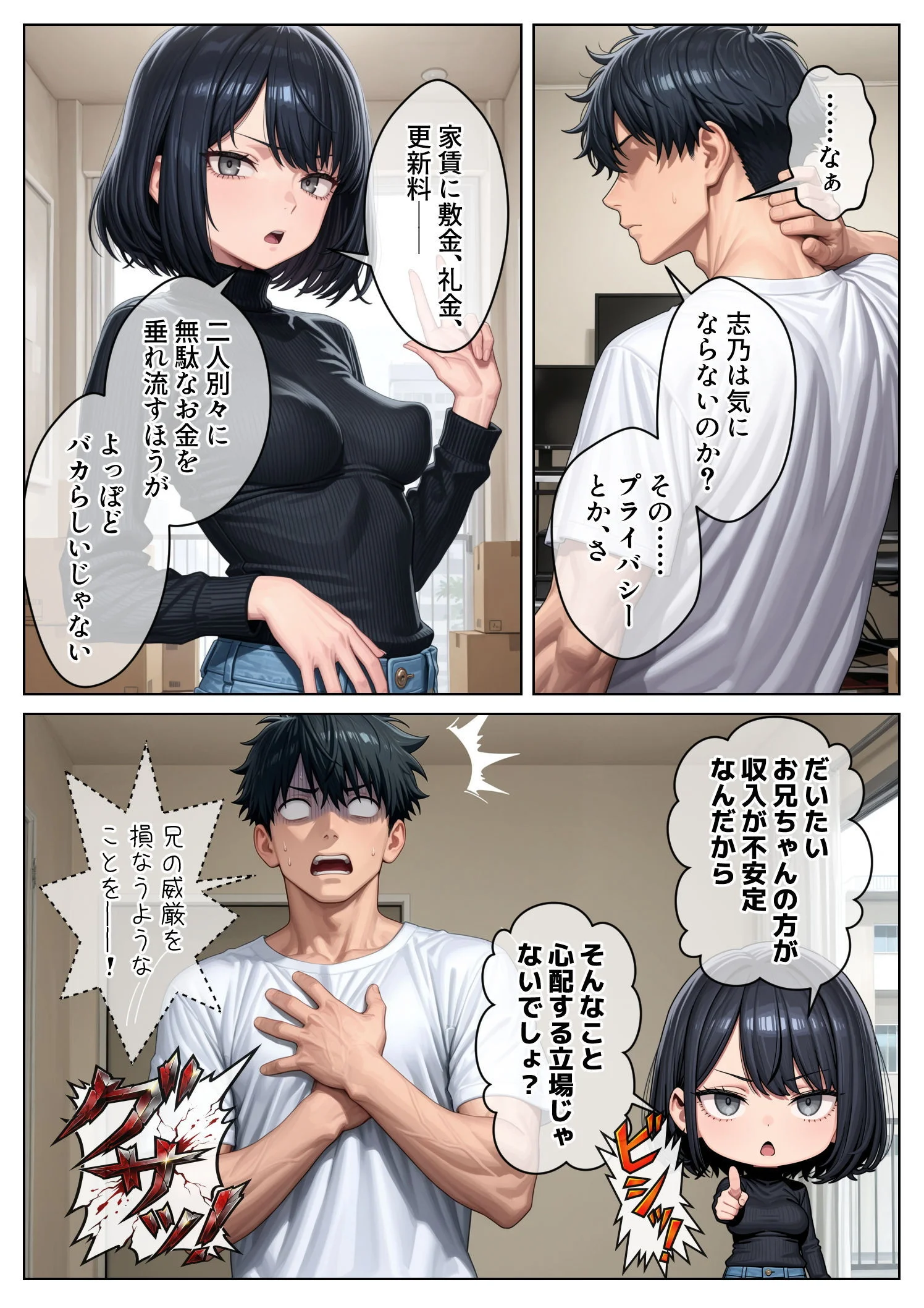 同人エロ漫画 クール系妹（26）との同棲生活 〜家賃高騰につき、一線を超えるのは合理的な判断です。〜 サンプル3ページ目