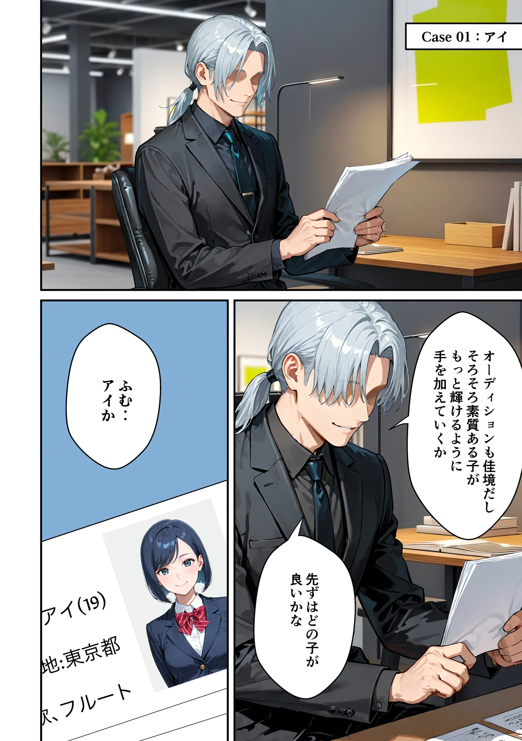 アイドルの卵 -アイドルの卵達がオーディション中に敏腕プロデューサーからセックスで指導を受ける話- 3P・4P・アイドル・おもちゃ サンプル3ページ目(うさぎアトリエ)