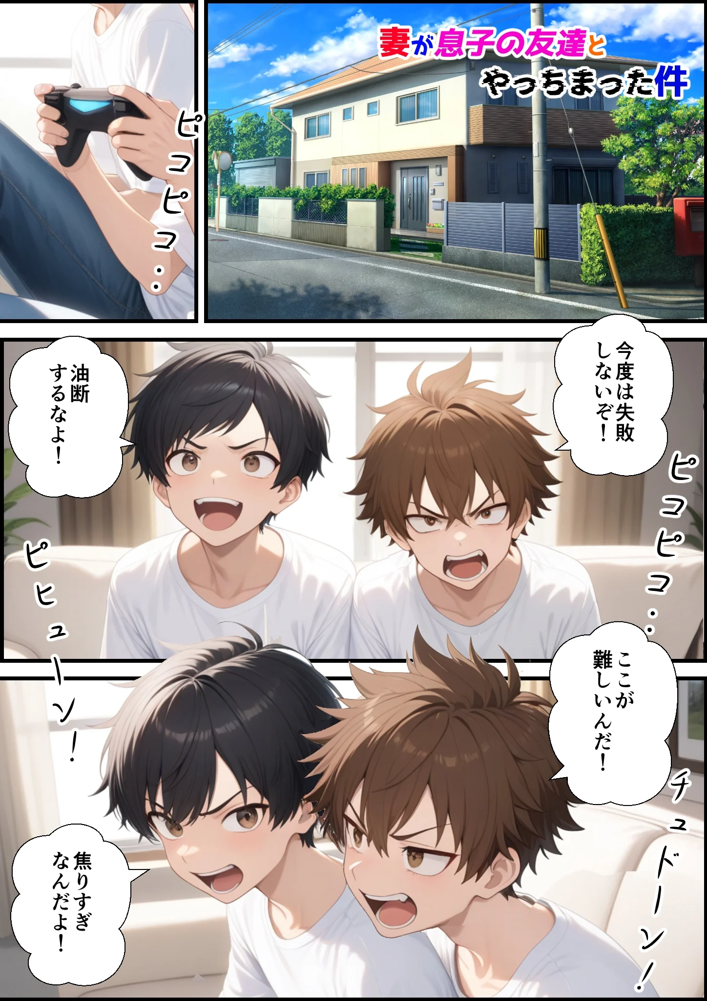 同人エロ漫画 妻が息子の友達とやっちまった件 サンプル3ページ目