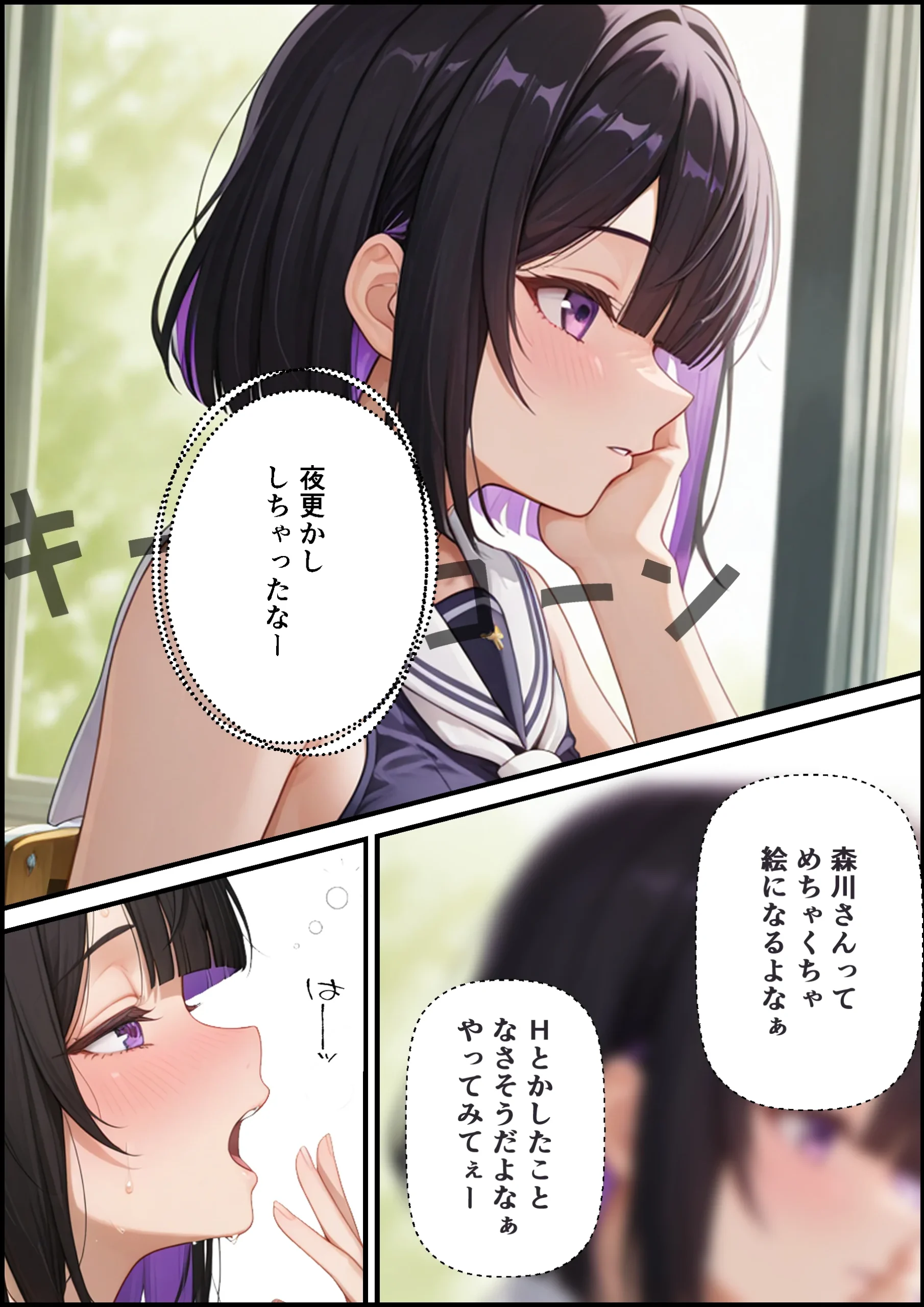 天真爛漫なJK（18）森川澪はHなマッチングでどこでもヤッちゃう件？！ ビッチ・フェラ・中出し サンプル1ページ目(制服LIFE)