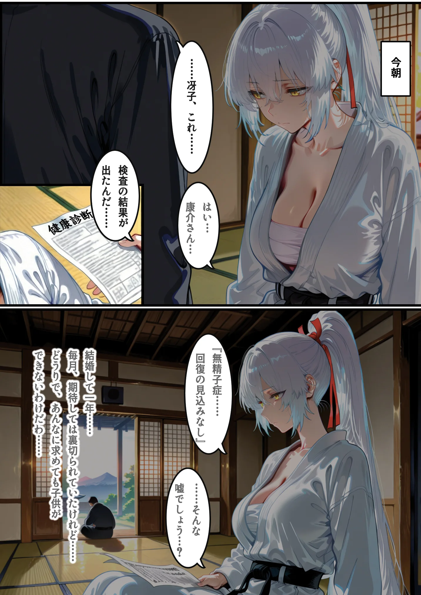 同人エロ漫画 【家系侵蝕】特濃種付けに堕ちた道場人妻 サンプル4ページ目