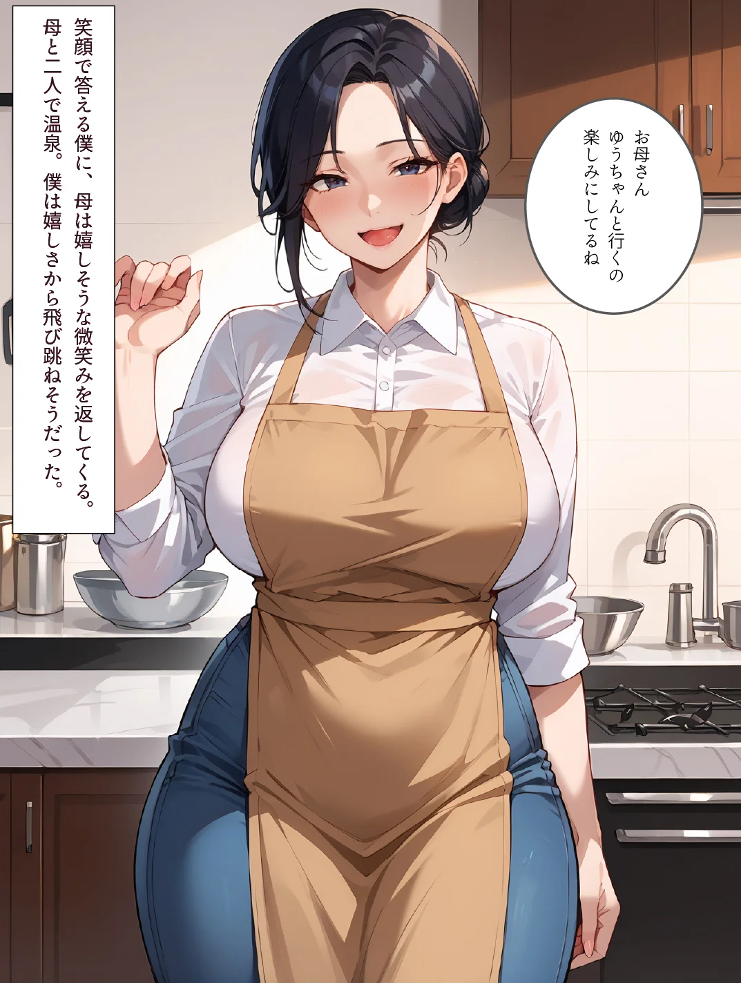 母と露天風呂付き客室のある温泉宿に行った話 1＋2お得セット「母さんとイチャラブ子作り孕ませ生活」 お母さん・パイズリ・フェラ サンプル22ページ目(影愛産業)