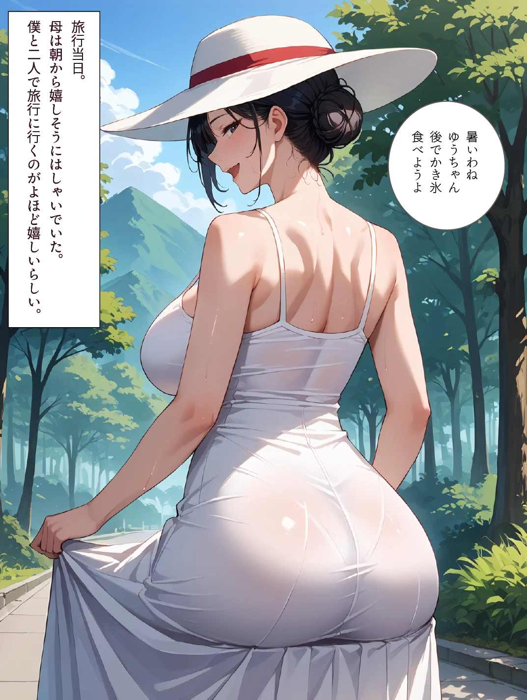 母と露天風呂付き客室のある温泉宿に行った話 1＋2お得セット「母さんとイチャラブ子作り孕ませ生活」 お母さん・パイズリ・フェラ サンプル28ページ目(影愛産業)